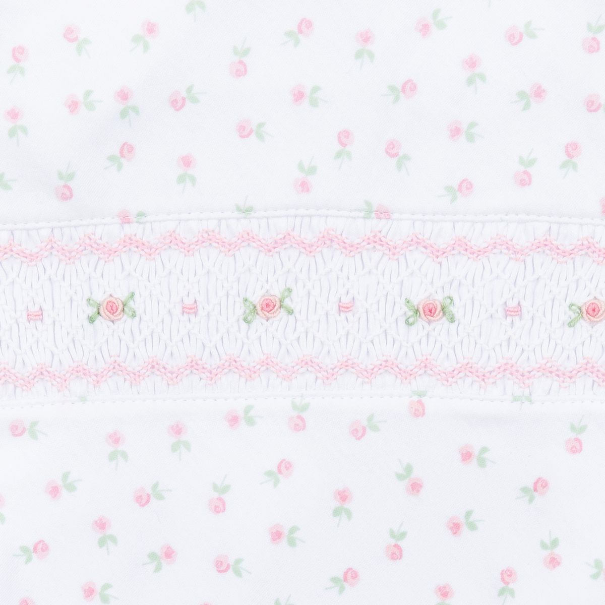 Magnolia Baby Juliette's Classics Pink Smocked Printed Flutter Bubble