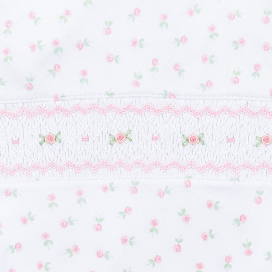 Magnolia Baby Juliette's Classics Pink Smocked Printed Flutter Bubble