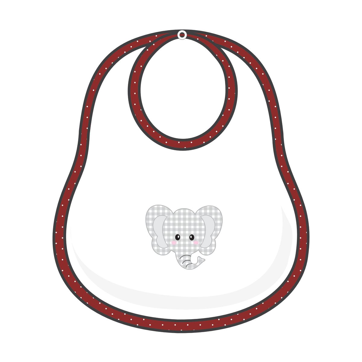 Magnolia Baby Crimson Cutie Applique Crimson Boy Bib