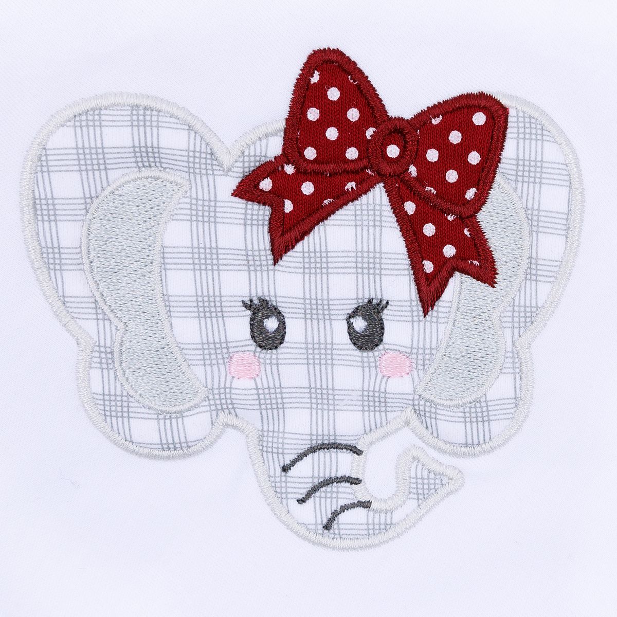 Magnolia Baby Crimson Cutie Applique Crimson Girl Collared Short Sleeve Girl Bubble