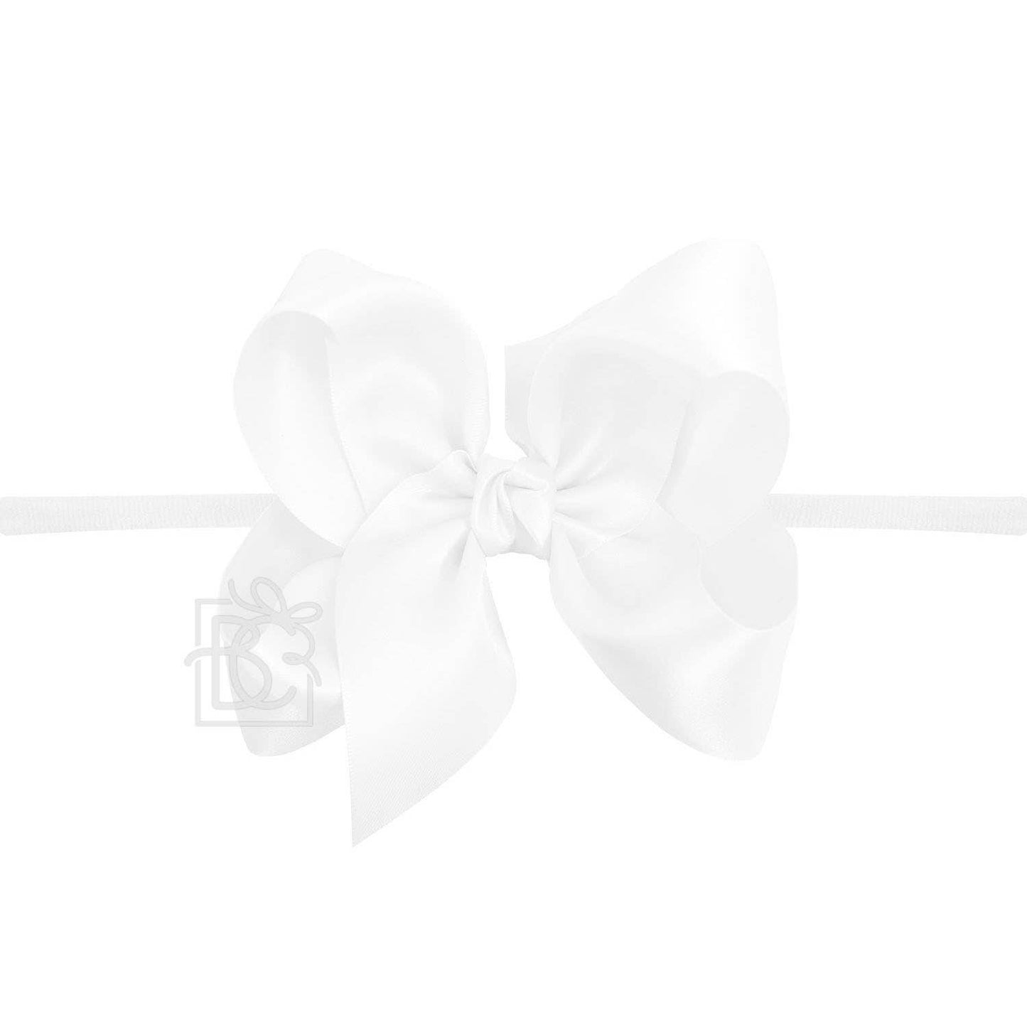 Beyond Creations 1/4" PANTYHOSE HEADBAND W/SATIN BOW: 4.5"