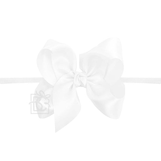 Beyond Creations: 4.5" SATIN 1/4" PANTYHOSE HEADBAND BOW