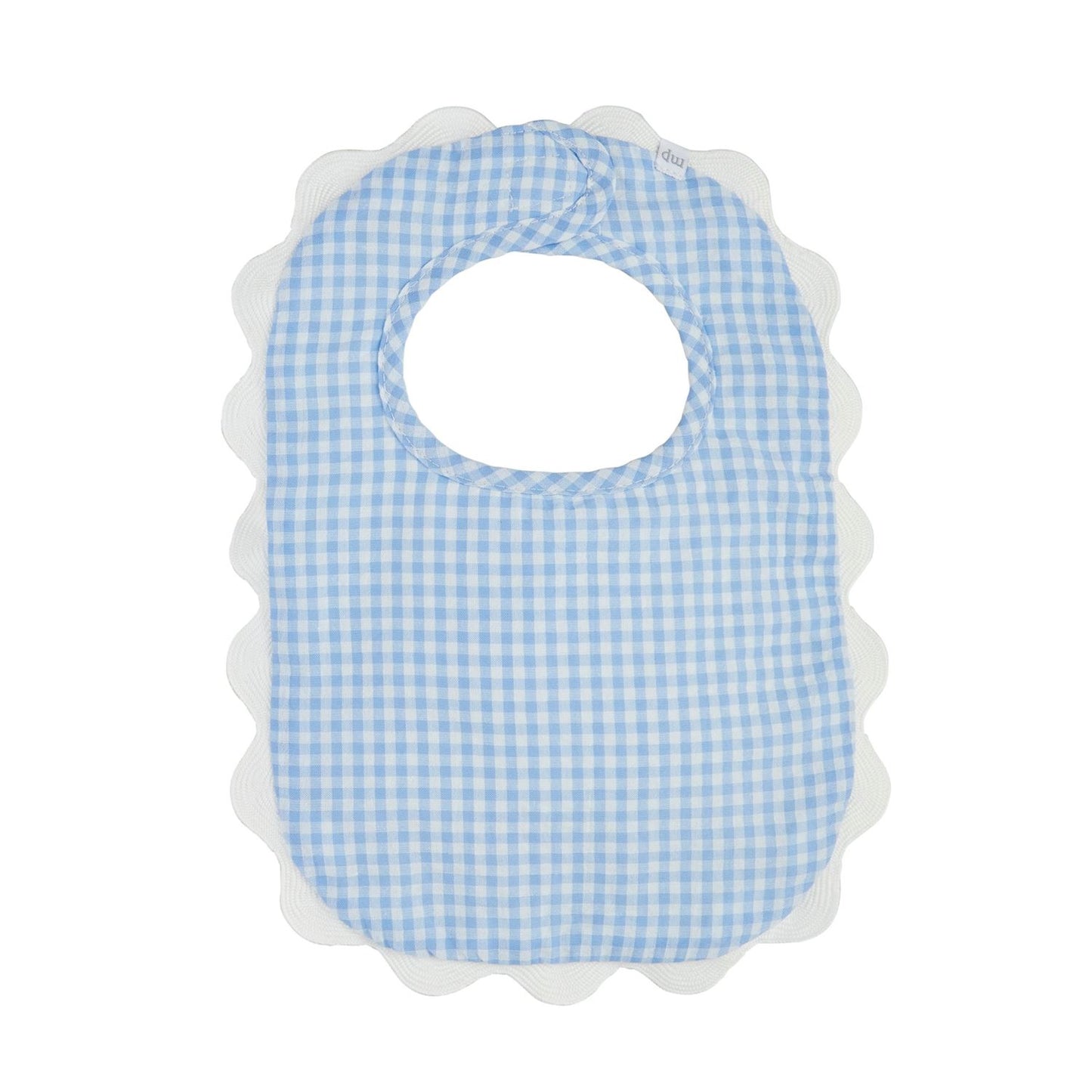 Mudpie Blue Gingham Scallop Bib