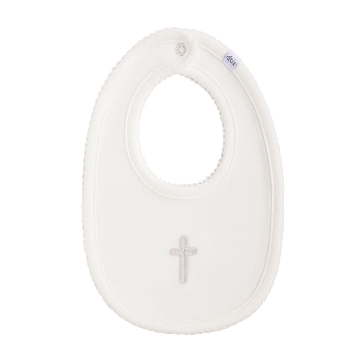 Mudpie Ivory Crochet Cross Bib