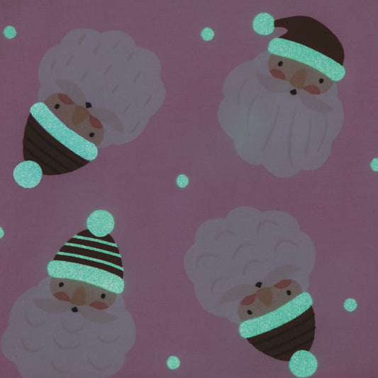 Mudpie Pink Santa Glow Pj Set