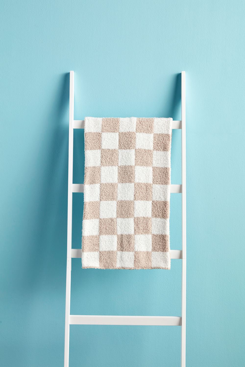 Mudpie Taupe Check Chenille Blanket