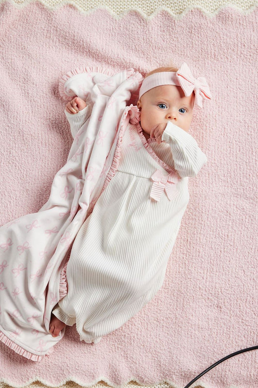 Mudpie Girl Bows Arrival Blanket