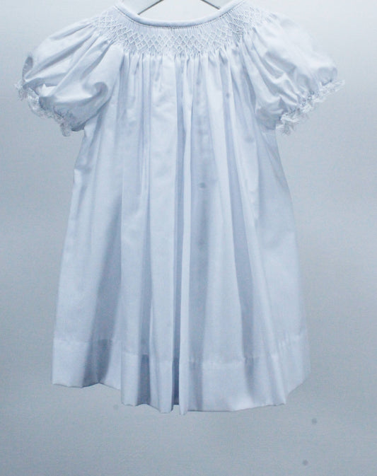 Baby Blessings Clothing - White Geometric Flowers Sophia Dress