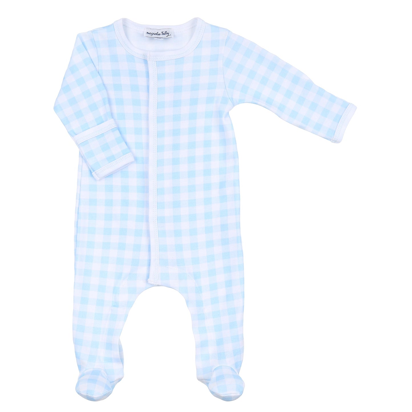 Magnolia Baby Blue Baby Checks Footie