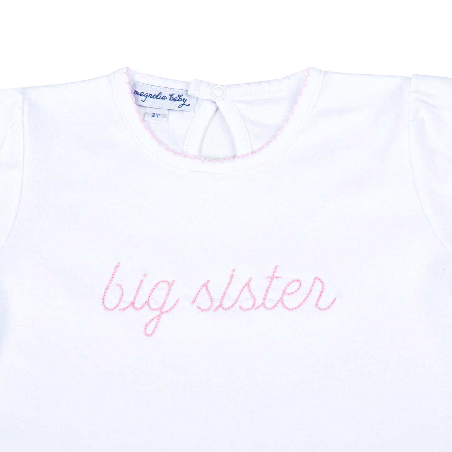 Magnolia Baby Big Sister Embroidered T-Shirt