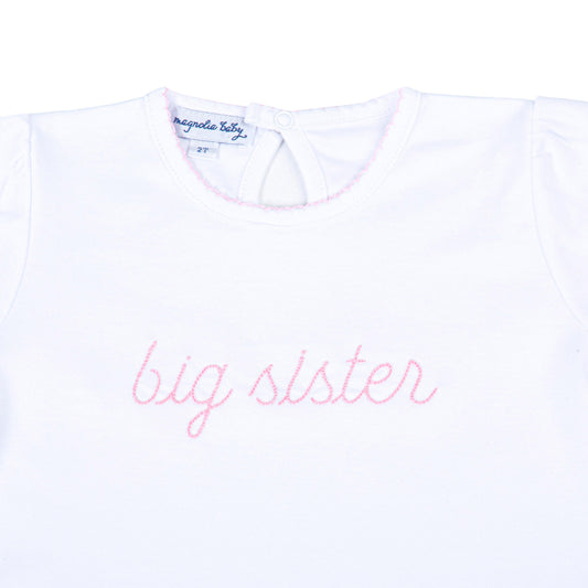 Magnolia Baby Big Sister Embroidered T-Shirt