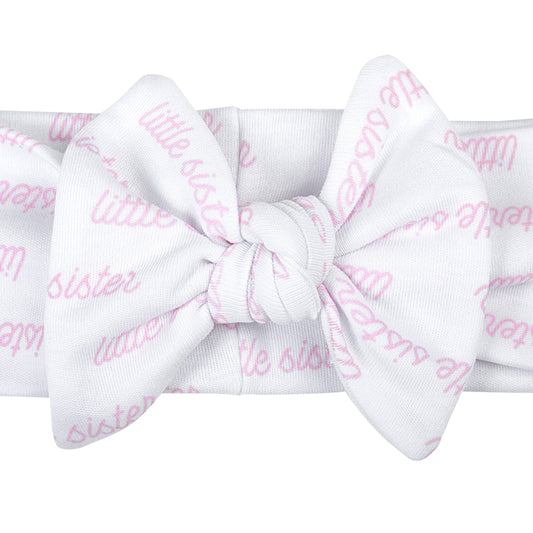 Magnolia Baby Little Sister Pink Printed Headband