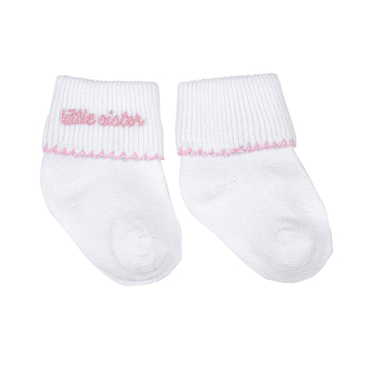 Magnolia Baby Little Sister Embroidered Socks