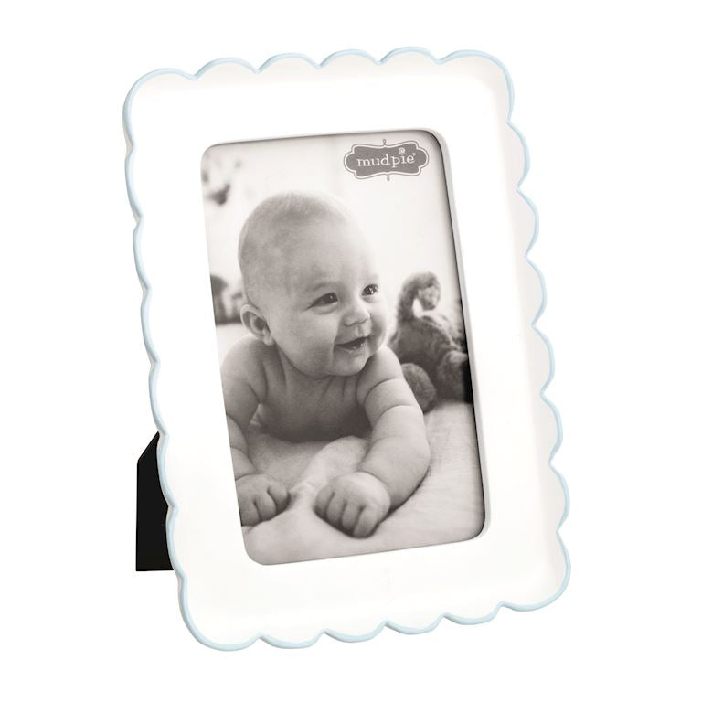 Mudpie Blue Scallop Resin Frame