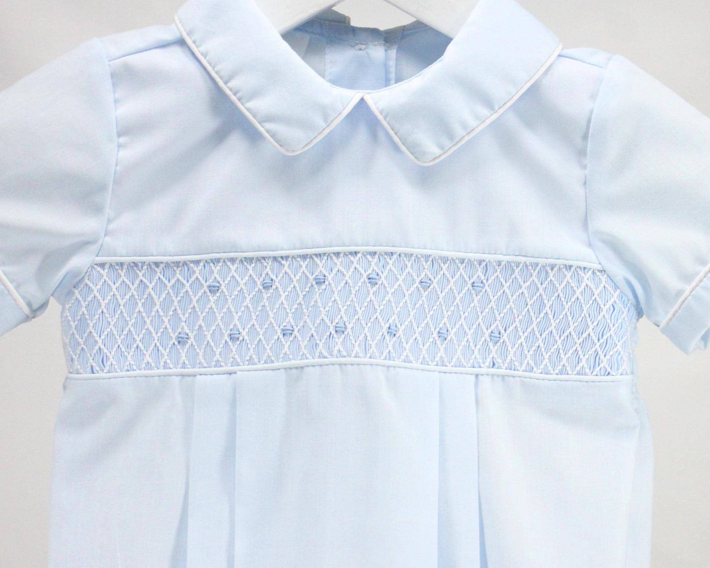 Baby Blessings Clothing - White Over Light Blue Matthew Bubble