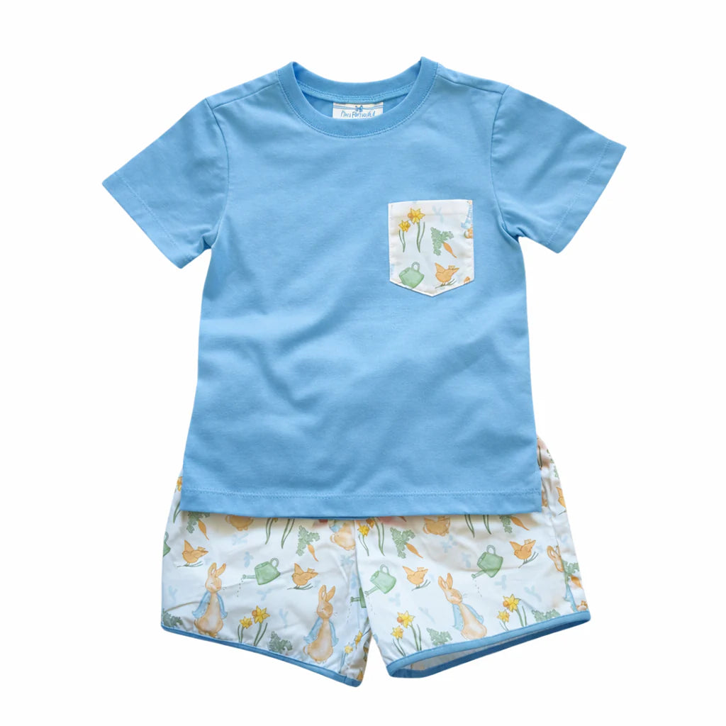 City Beautiful Rabbit Garden Print Short Set