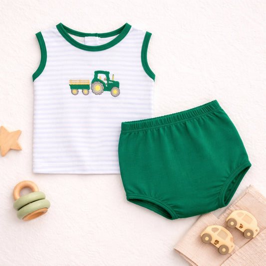 Magnolia Baby Little Farmer Applique Diaper Set