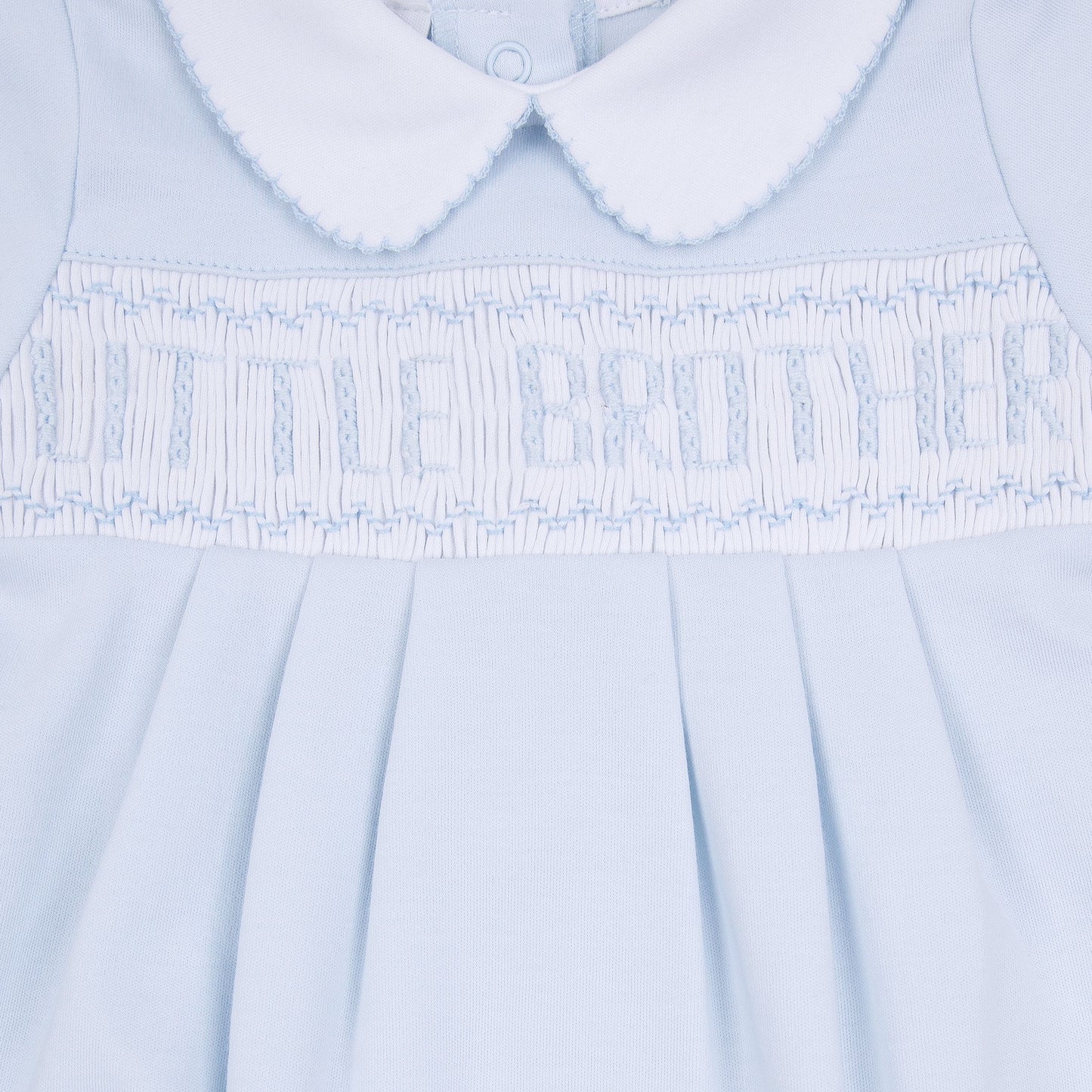 Magnolia Baby Little Brother Smocked S/S Bubble - Light Blue