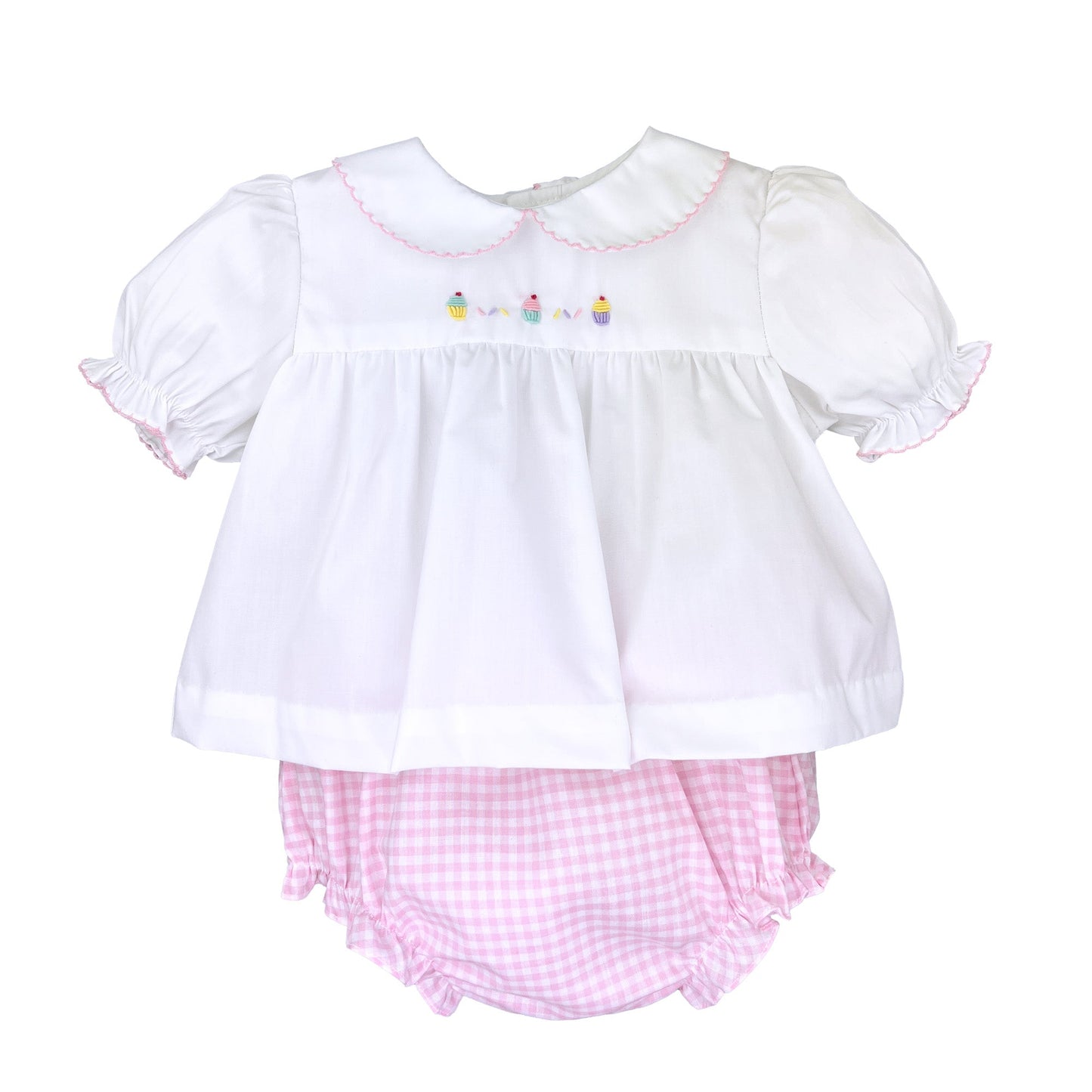Petit Ami Cupcake Embroidered Diaper Set