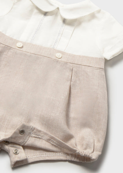 Mayoral Ceremony Onesie Boy - Khaki/White