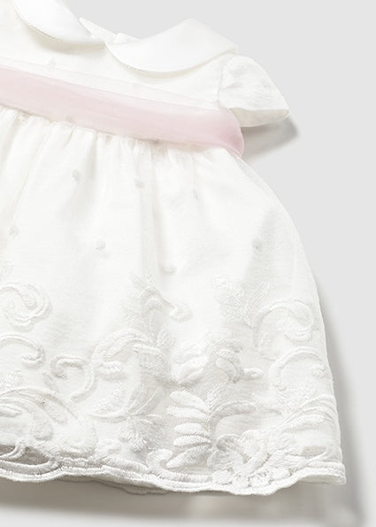 Mayoral Dress with Bloomers Cream
