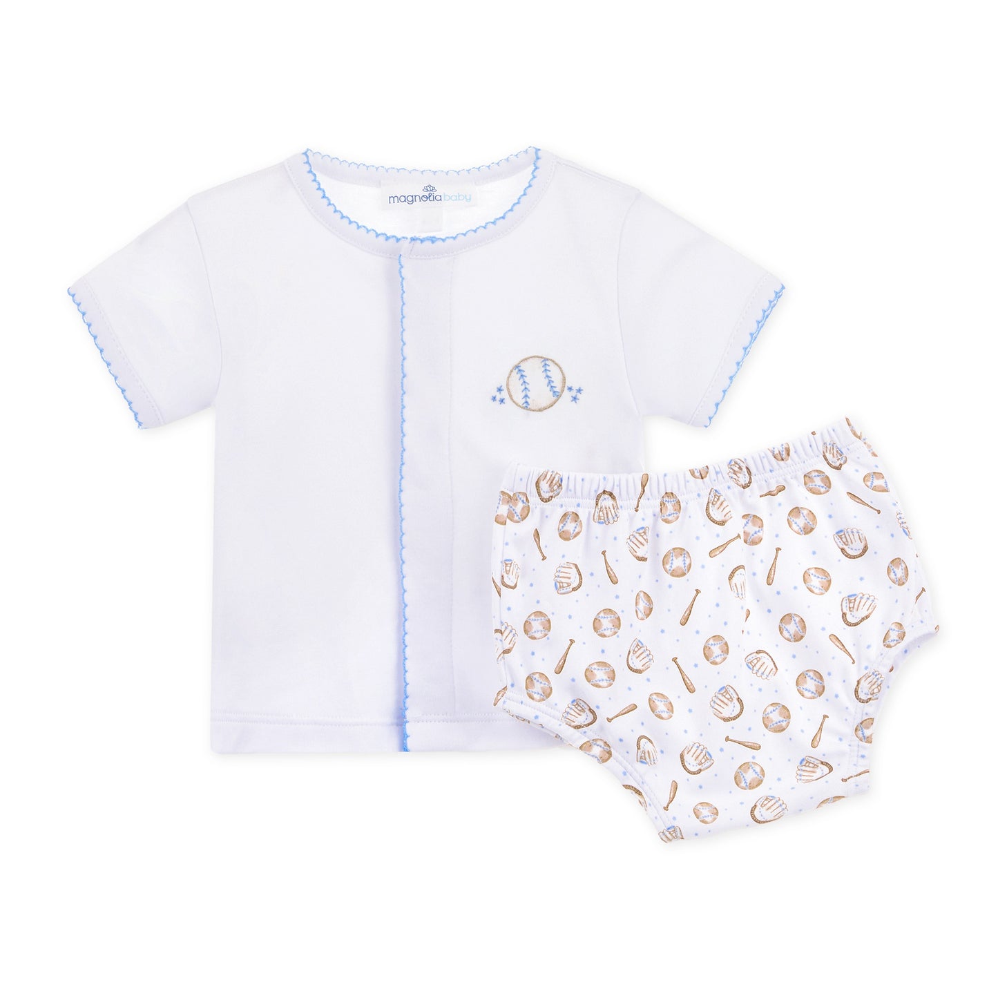 Magnolia Baby Precious Lil Sluggers Diaper Cover Set - Light Blue