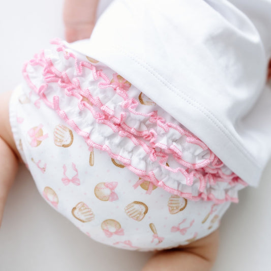 Magnolia Baby Precious Lil Sluggers Ruffle Diaper Cover Set - Pink