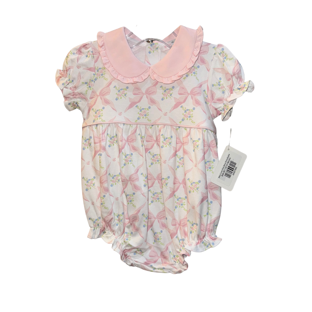 Baby Loren Pink Bows Pima Bubble