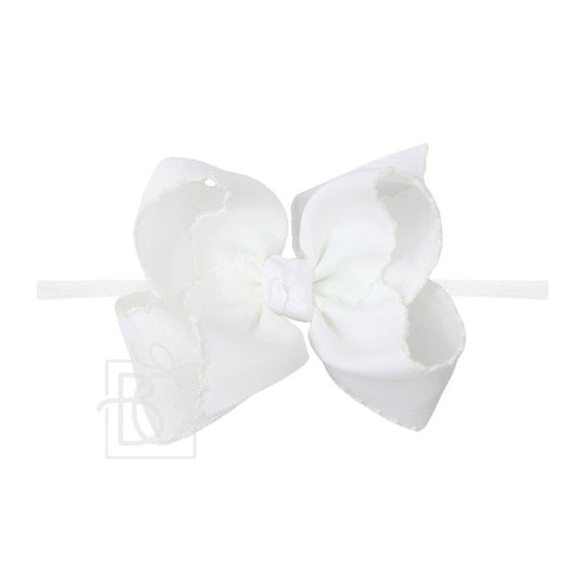 Beyond Creations - 3.5” PANTYHOSE HEADBAND W/ CROCHET EDGE HAIR BOW