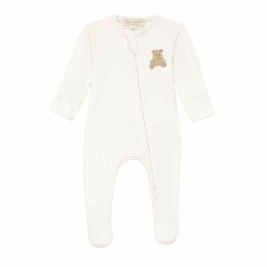 Magnolia Baby Bear Hugs Zip Footie - Ivory
