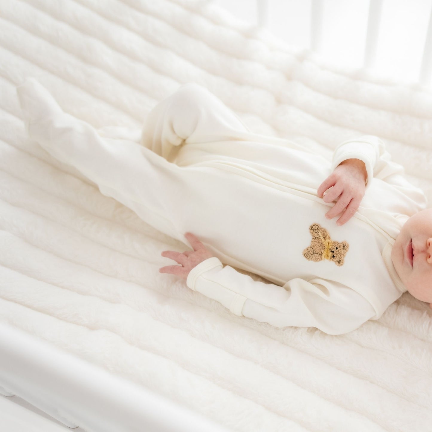 Magnolia Baby Bear Hugs Zip Footie - Ivory