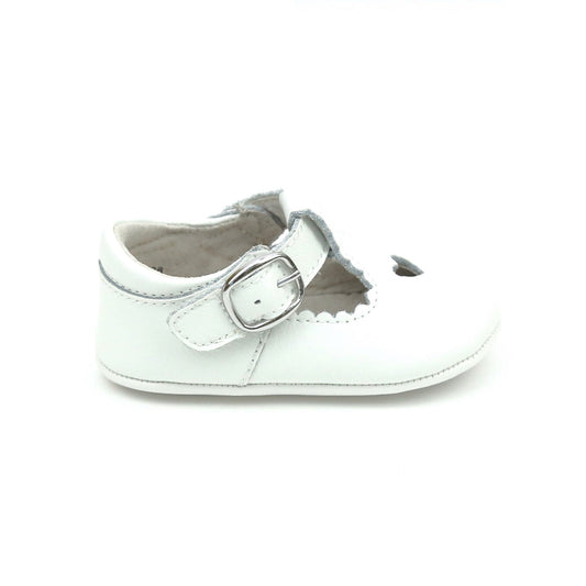 L'Amour Rosalie Heart Mary Jane Shoe - White