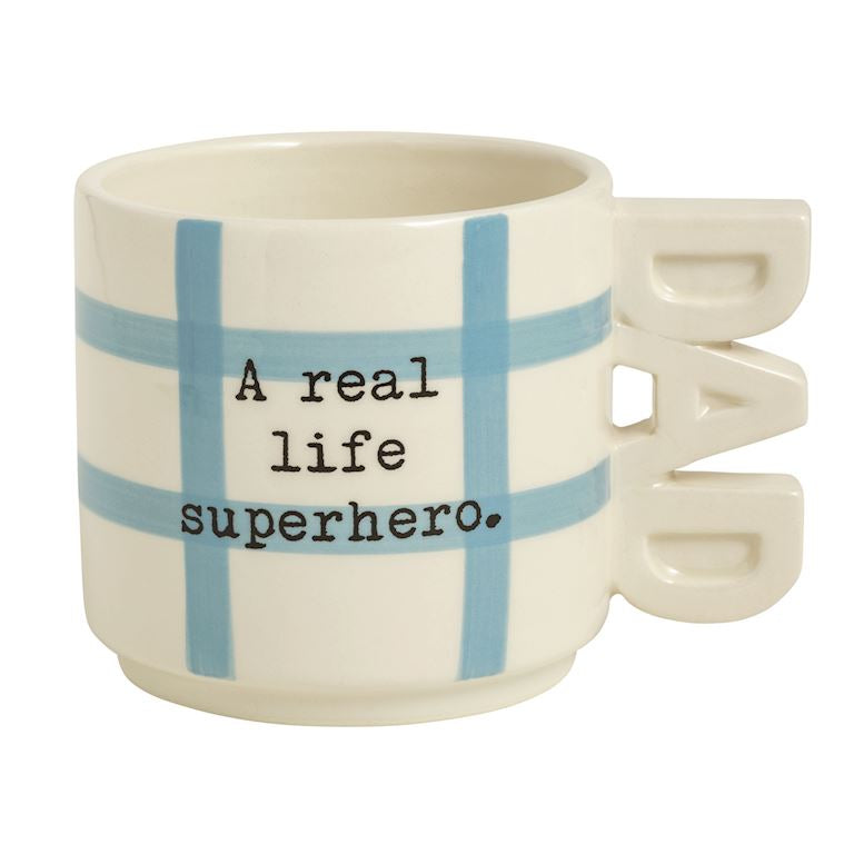Mudpie Superhero Dad Word Handle Mug