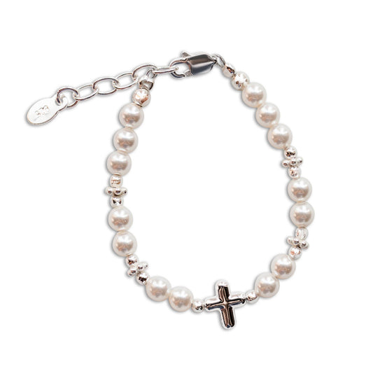Cherished Moments - Kids Sterling Silver Cross Bracelet Baptism & Communion Gift