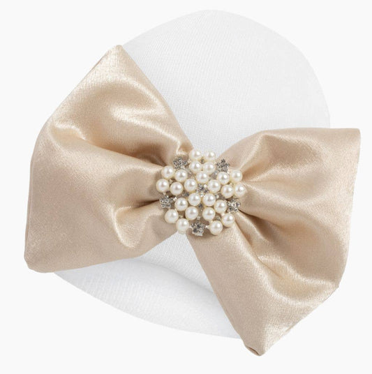 www.ilybean.com - GOLDIE Bow Newborn Girl Hospital Hat