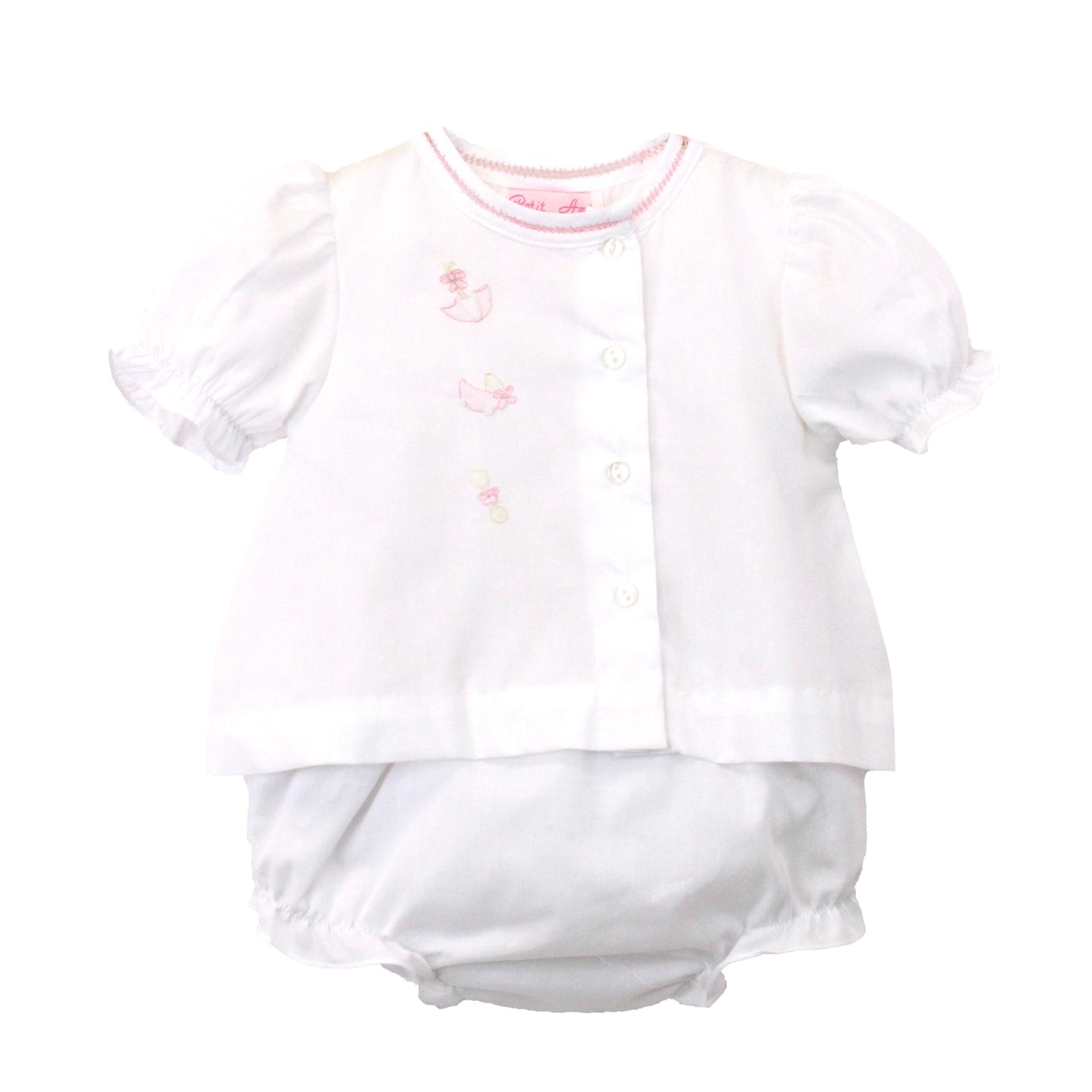 Petit Ami Nursery themed Pink Shadow Stitch Diaper Set