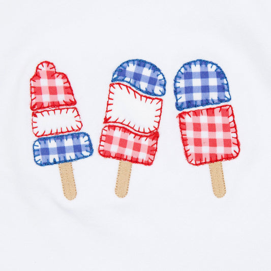 Magnolia Baby Red, White, and Yum! Applique Red Sleeveless Short Playsuit