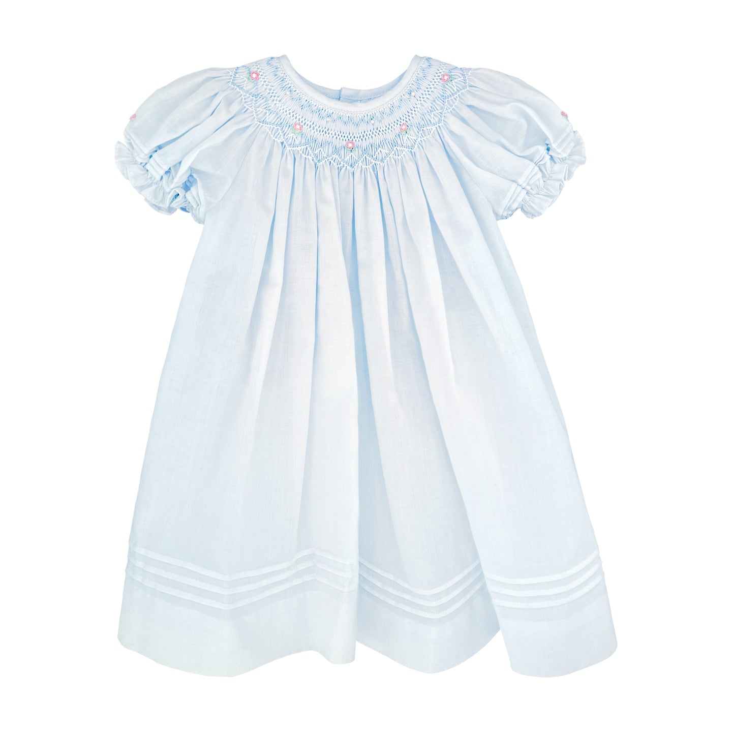 Petit Ami Daygown with Heart Smocking & Pearls with Hat