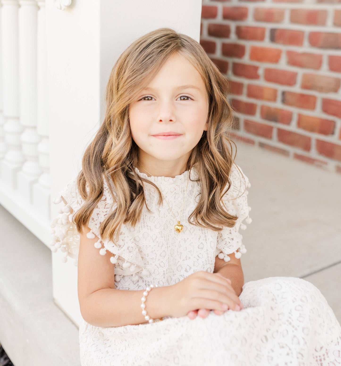 Cherished Moments - Little Girls 14K Gold-Plated Chunky Pearl Bracelet for Kids