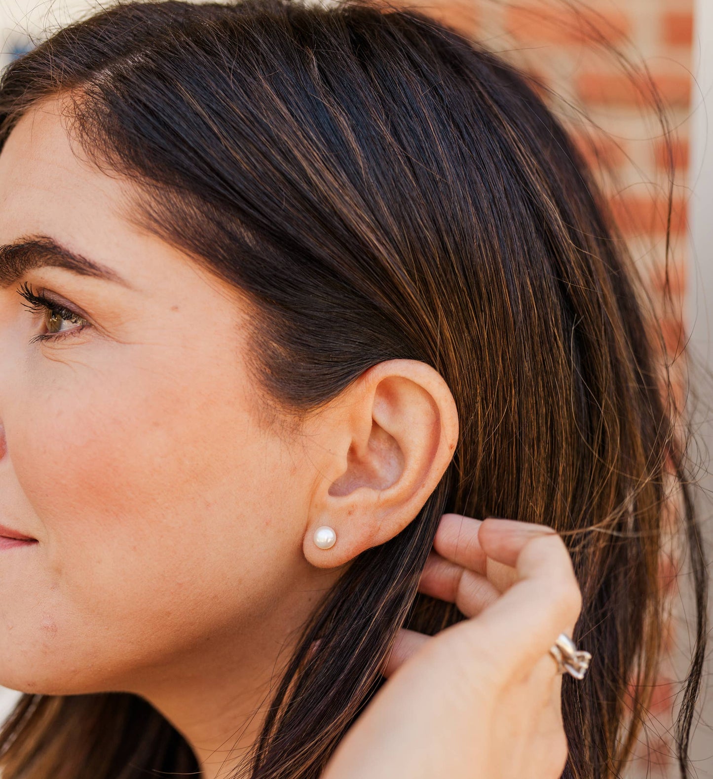 Cherished Moments - Sterling Silver Screw-Back White Pearl Earrings for Children