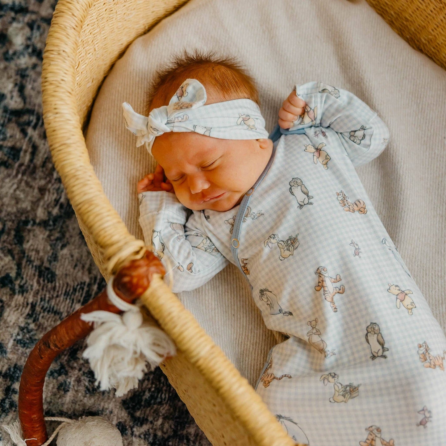 Copper Pearl - Newborn Knotted Gown - Winnie the Pooh and Friends
