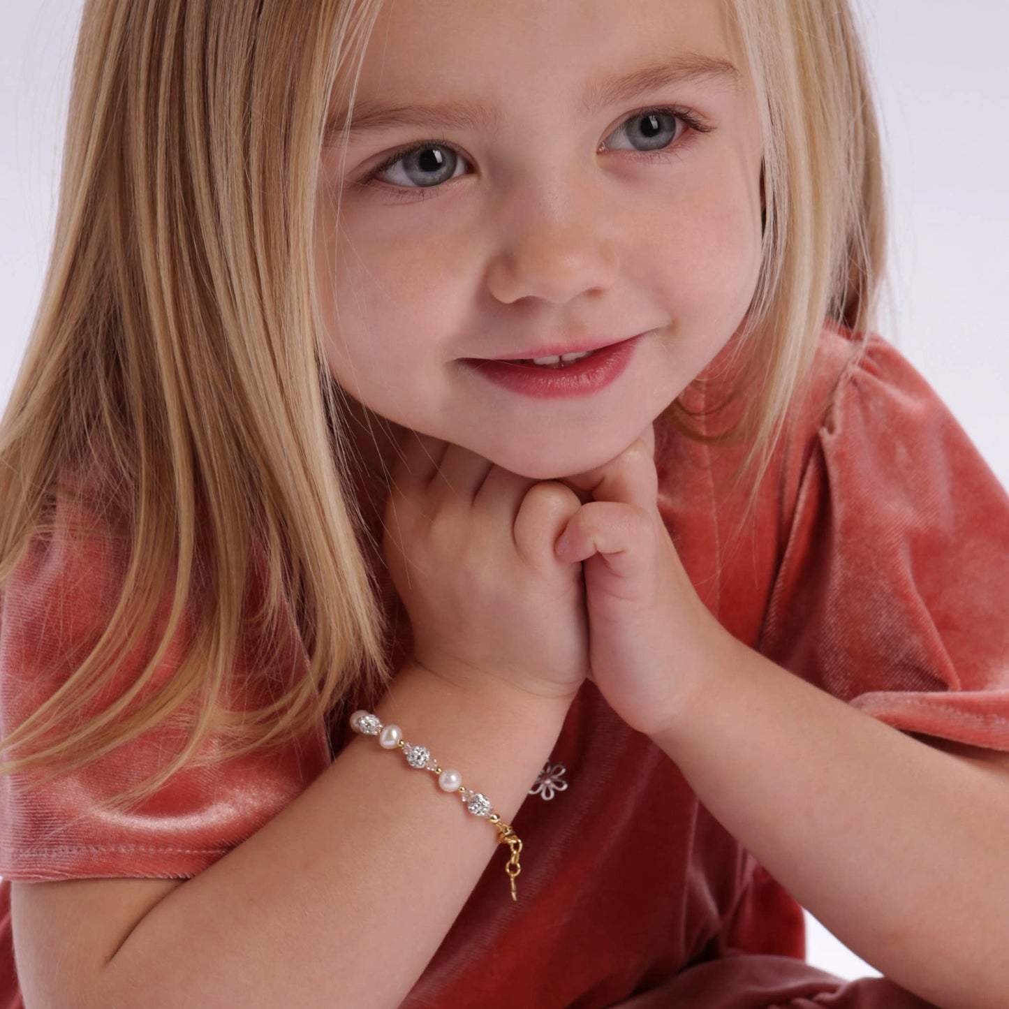 Cherished Moments - Children's 14K Gold Plated Pearl Baby Bracelet Kids Jewelry