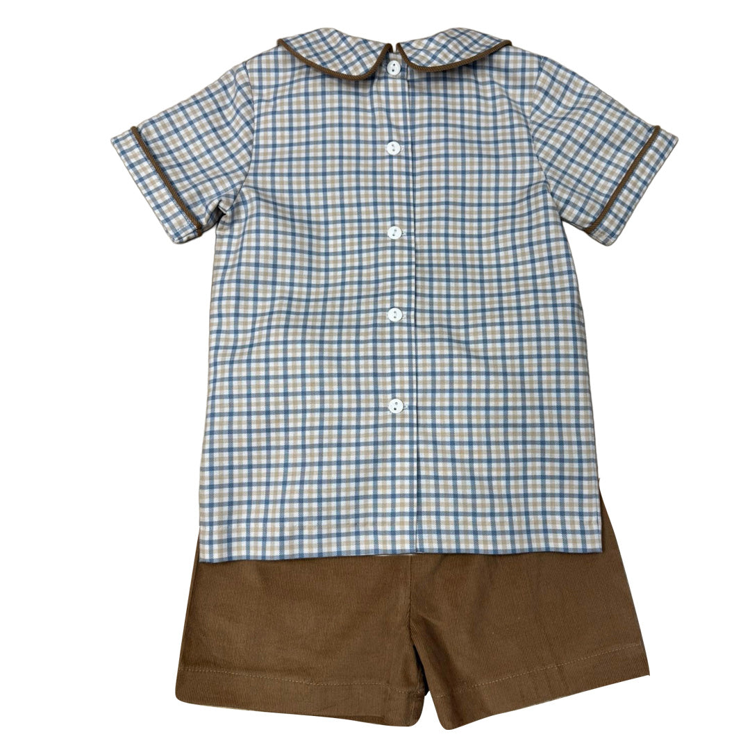Ishtex Blue/Plaid Shorts Set