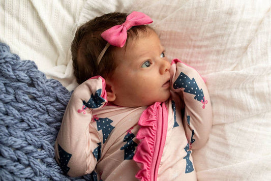 Dolly Lana Bamboo Baby Zip Sleeper - Pink Christmas