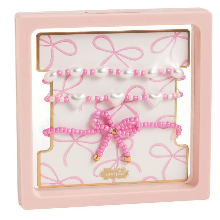 Mudpie Pink Bow Bracelet Set