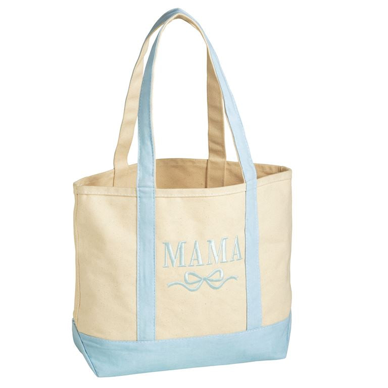Mudpie Blue Mama Canvas Tote