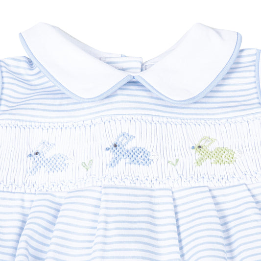Hoppity Hop Classics Smocked Sleeveless Bubble - Light Blue