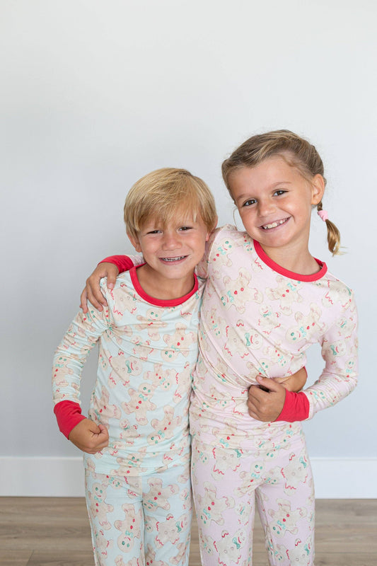 Sweet Bay Clothing - Pink Gingerbread Two Piece Pajama Pants Set