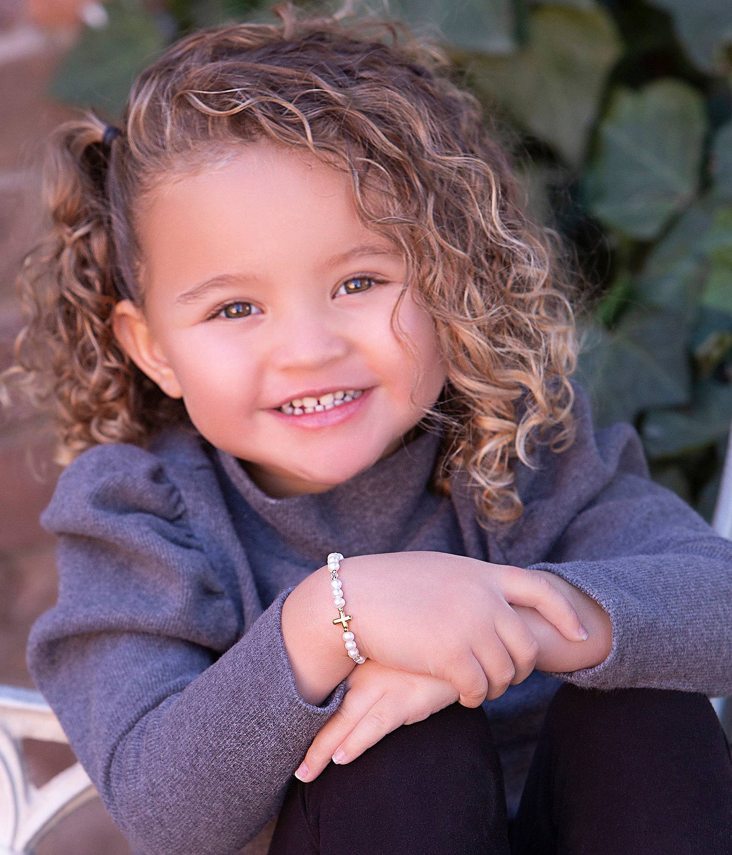 Cherished Moments - 14K Gold-Plated Baby Cross Bracelet Baptism & Communion Gift