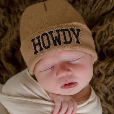 www.ilybean.com - Howdy Baby Hat - Newborn and Baby Hospital Hat Many Colors